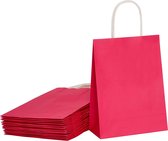 50 sacs de transport rose / Sacs de transport en papier En papier Kraft Avec Oreilles Plates 32x12x40cm