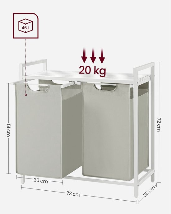 Guzzini - Home, Panier à Linge NINFEA - Blanc Lait, 43 x h65 cm | 63 Lt. - 289102156