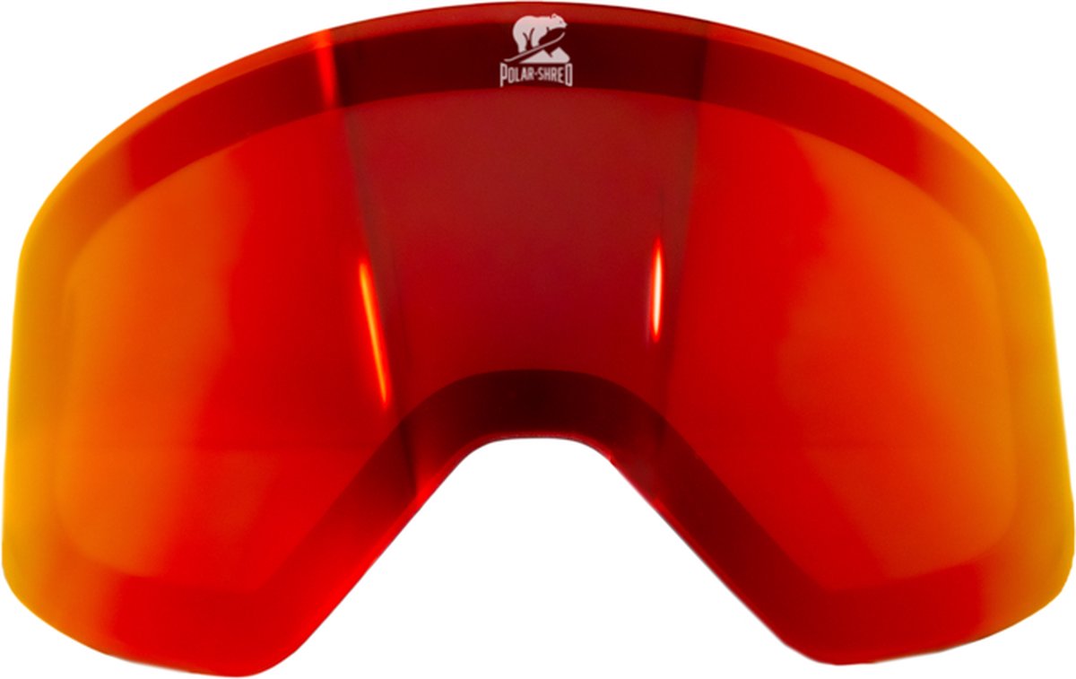 Polarshred Magnetische replacement lens Rood - voor Skibril / Snowboardbril