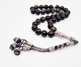 Handgemaakte Tasbih Zilver 925 en Natuursteen - Diameter kralen 10 MM - met tassel "Zilver" model1-Mooi cadeau voor Moederdag, Vaderdag, vrienden en familie