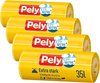 Pely® | 4 x 15 extra sterke afvalzakken | 35 liter | klimaatneutraal | trekband zakken | pedaalemmer | 55 x 63 cm