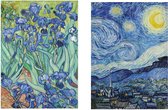 Set de 2 torchons - collection art - Van Gogh - Iris - Nuit Starry - 100% coton 50 x 70 cm par supervintage