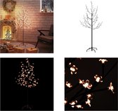 vidaXL Arbre en fleurs de cerisier 84 LED Blanc chaud 120 cm - Arbre LED- Arbres LED- Arbre lumineux - Arbre de Noël