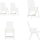 vidaXL Chaises de jardin 2 pcs réglables Plastique Blanc - Chaise de jardin - Chaises de jardin - Chaise de Jardin - Chaises de Jardin