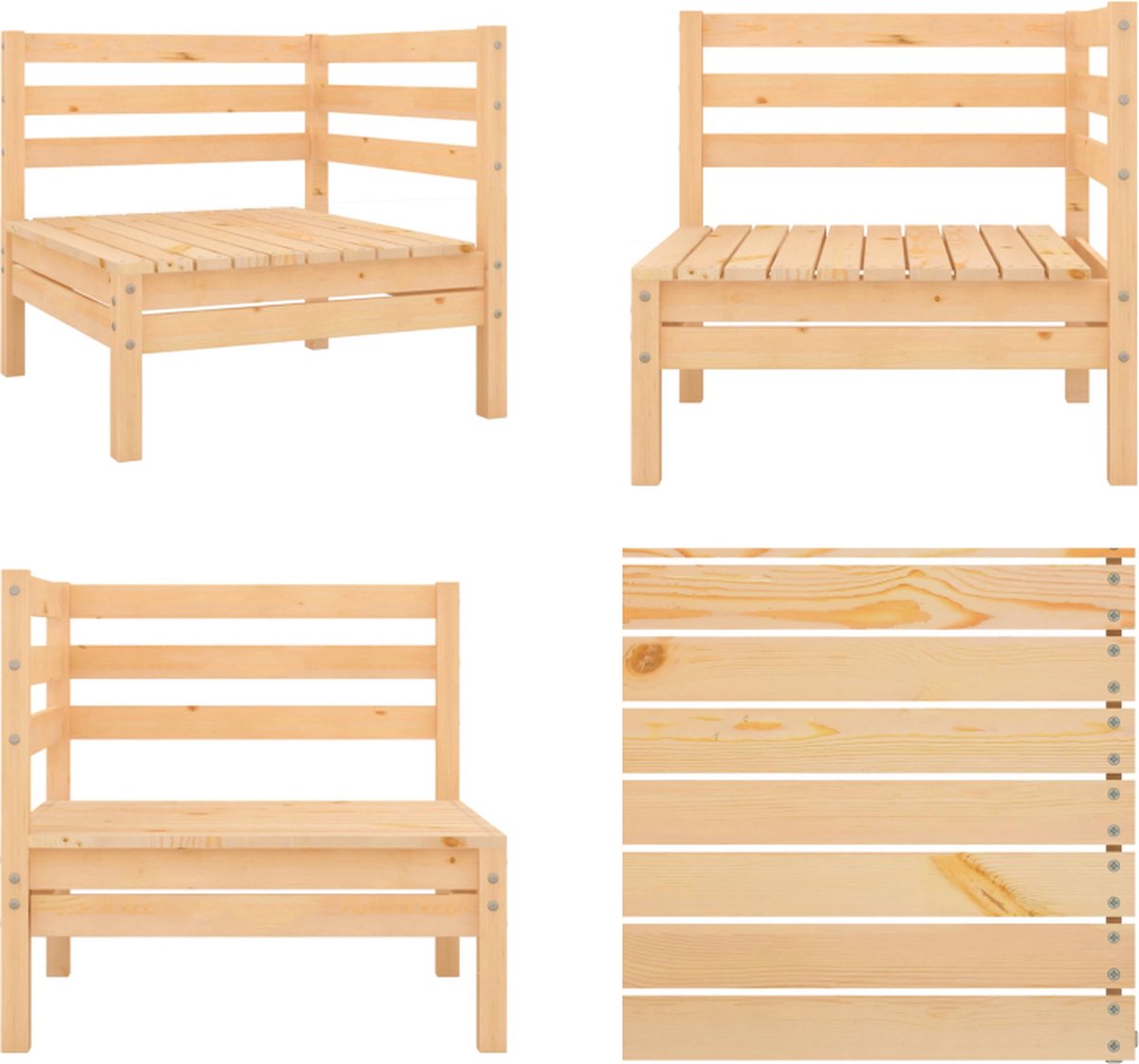 VidaXL Tuinhoekbank massief grenenhout Palletbank Palletbanken Pallethoekbank Pallethoekbanken