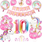 FeestmetJoep® Eenhoorn 10 jaar verjaardag versiering - Unicorn thema