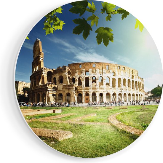 Artaza Muurcirkel - Colosseum in Rome, Italië - Wandcirkel - Rond Schilderij