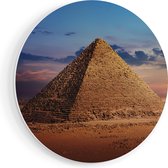Artaza Forex Muurcirkel Egyptische Piramides in de Woestijn - 50x50 cm - Klein - Wandcirkel - Rond Schilderij - Muurdecoratie Cirkel