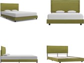 vidaXL Bedframe stof groen 120x200 cm - Bedframe - Bedframes - Bed - Bedden