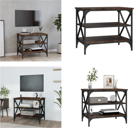 vidaXL Tv-meubel 60x40x50 cm bewerkt hout gerookt eikenkleurig - Tv-kast - Tv-kasten - Tv-meubel - Hifi-meubel