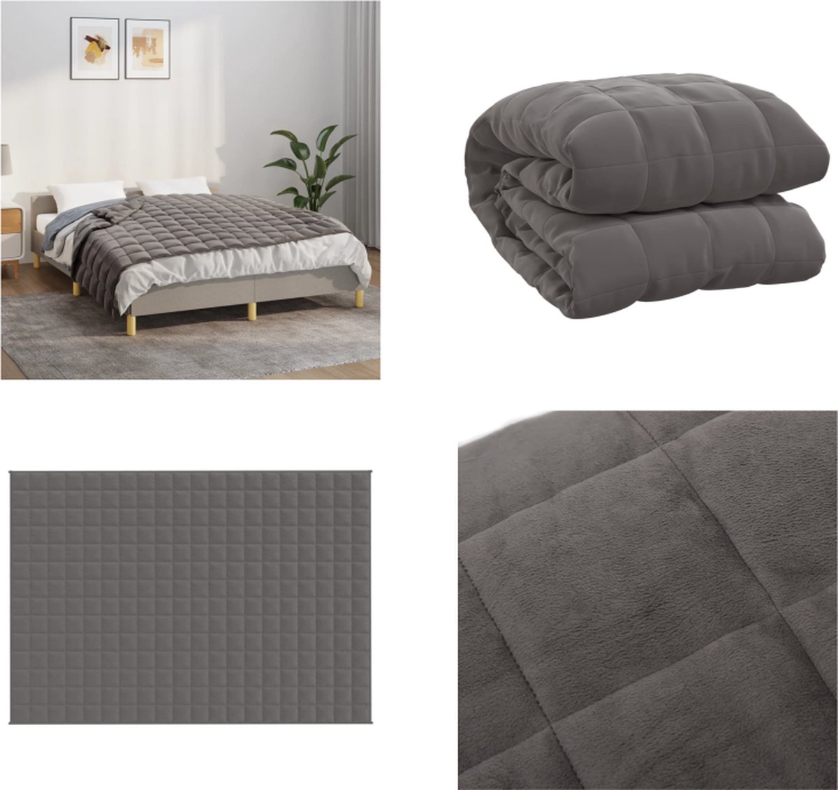 vidaXL - Verzwaringsdeken - 140x200 - cm - 10 - kg - stof - grijs