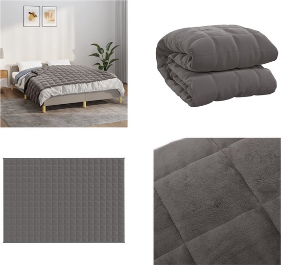 vidaXL - Verzwaringsdeken - 140x200 - cm - 10 - kg - stof - grijs