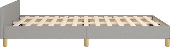 vidaXL Cadre de lit avec tête de lit Tissu Gris clair 120x200 cm - Cadre de lit avec tête de lit - Encadrements de lit avec têtes de lit - Lit - Meubles de couchage