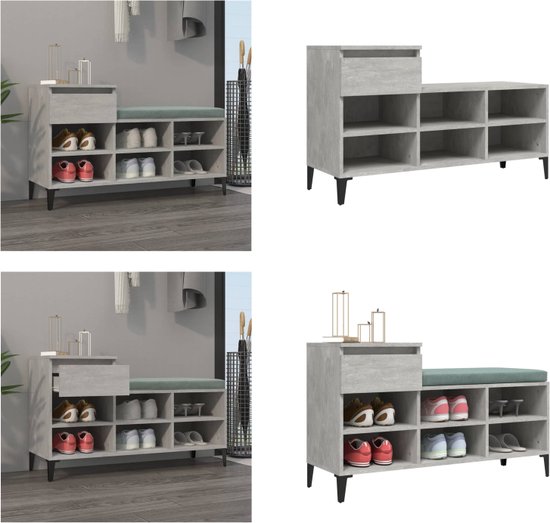 Schoenenrek 60x25x62 cm bewerkt hout oud houtkleurig kopen