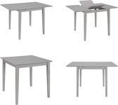 vidaXL Eettafel verlengbaar (80-120)x80x74 cm MDF grijs - Eettafel - Eettafels - Verlengbare Tafel - Verlengbare Tafels