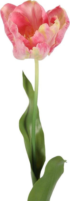 Viv! Home Luxuries Tulp - kunstbloem - roze groen - 70cm