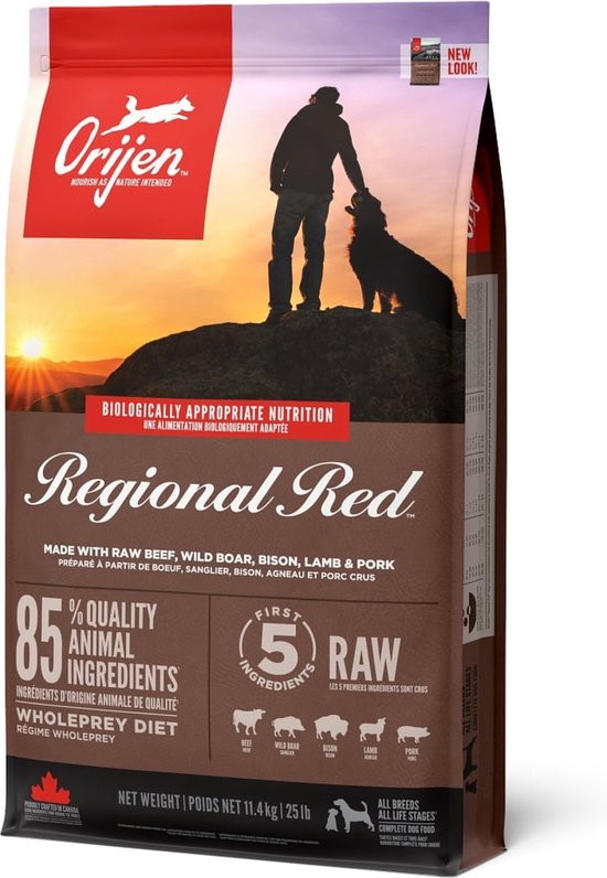 Orijen Whole Prey Regional Red Dog - Rund & Zwijn - Hondenvoer - 11.4 kg