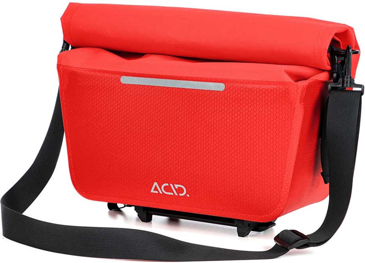 ACID Fietstas PRO RILink - Waterafstotend - Schouderriem - PVC-vrij - TPU - Inhoud. 14L - Rood/Zwart