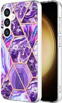 Coverup Marble Design TPU Back Cover - Geschikt voor Samsung Galaxy S24 Plus Hoesje - Paars