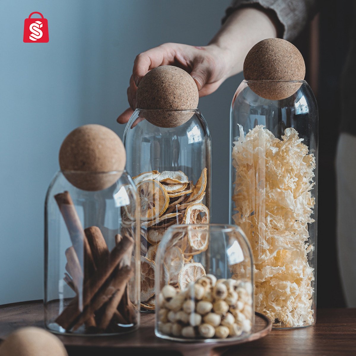 Voorraad potten glas met deksel - Voorraadpotten - Voorraadbussen - keuken accessoires – 3x 1200ml – TheStudentShop