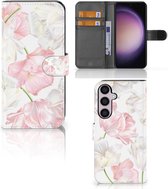 GSM Hoesje Geschikt voor Samsung Galaxy S24 Plus Wallet Book Case Cadeau voor Mama Lovely Flowers