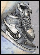 Sneaker print vullend 51x71 cm *ingelijst & gesigneerd
