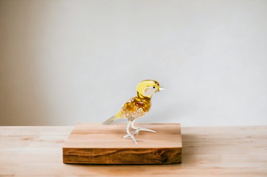 Koolmees Glazen Vogel - glasbeeldje - glassculptuur - Vogel - Vaderdag - Vogeltjes - vogel van glas