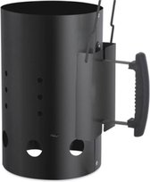 Brikettenstarter XL met Hitteschild - 19 CM Diameter - 30.5 CM H- Luxe uitvoering - Zwart