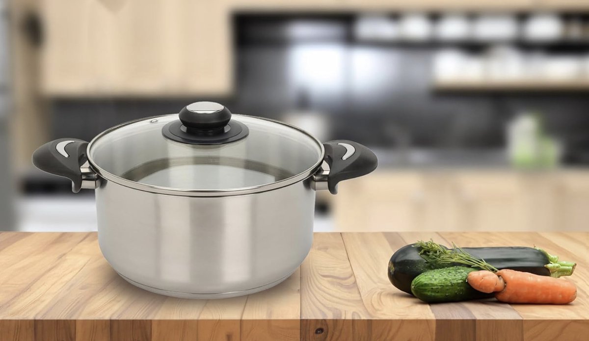 Penguin Home® Steelpan 16cm, 1,5 Liter | RVS Sauspan met Glazen Deksel | Inductieveilige melkkan met dubbele schenklippen | Pannenset | Kookpotten & Pannen