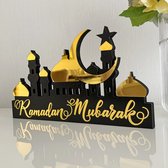 IWA Concept - Décoration de table islamique en bois Acryl - Ramadan - Ramadan Moubarak - Cadeaux musulmans islamiques - Décoration Ramadan - Décoration Eid - Cadeau Ramadan - Or