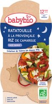 Babybio Bonne Nuit Ratatouille à la Provençale & Riz 12 Mois et + Bio 2 Bols de 200 g