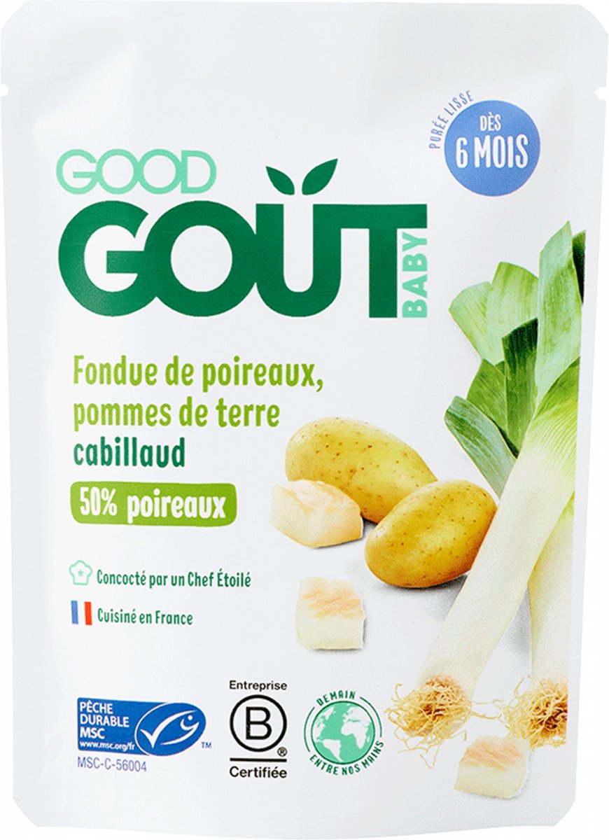 Goedkoopste Good Goût Fondue van Prei en Aardappel Kabeljauw Vanaf 6 Maanden 190 g