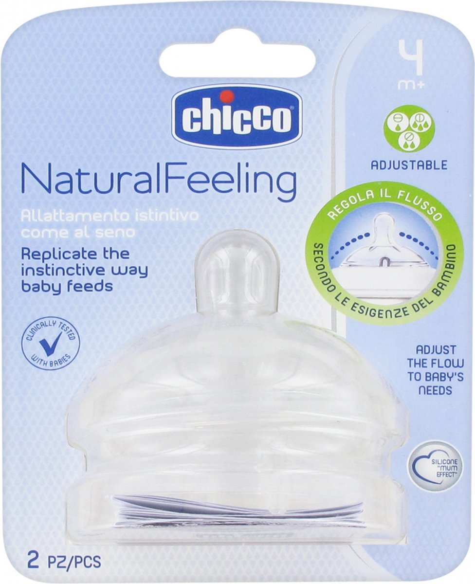Goedkoopste Chicco Fopspeen 4m Recht Siliconen Transparant 2 Stuks