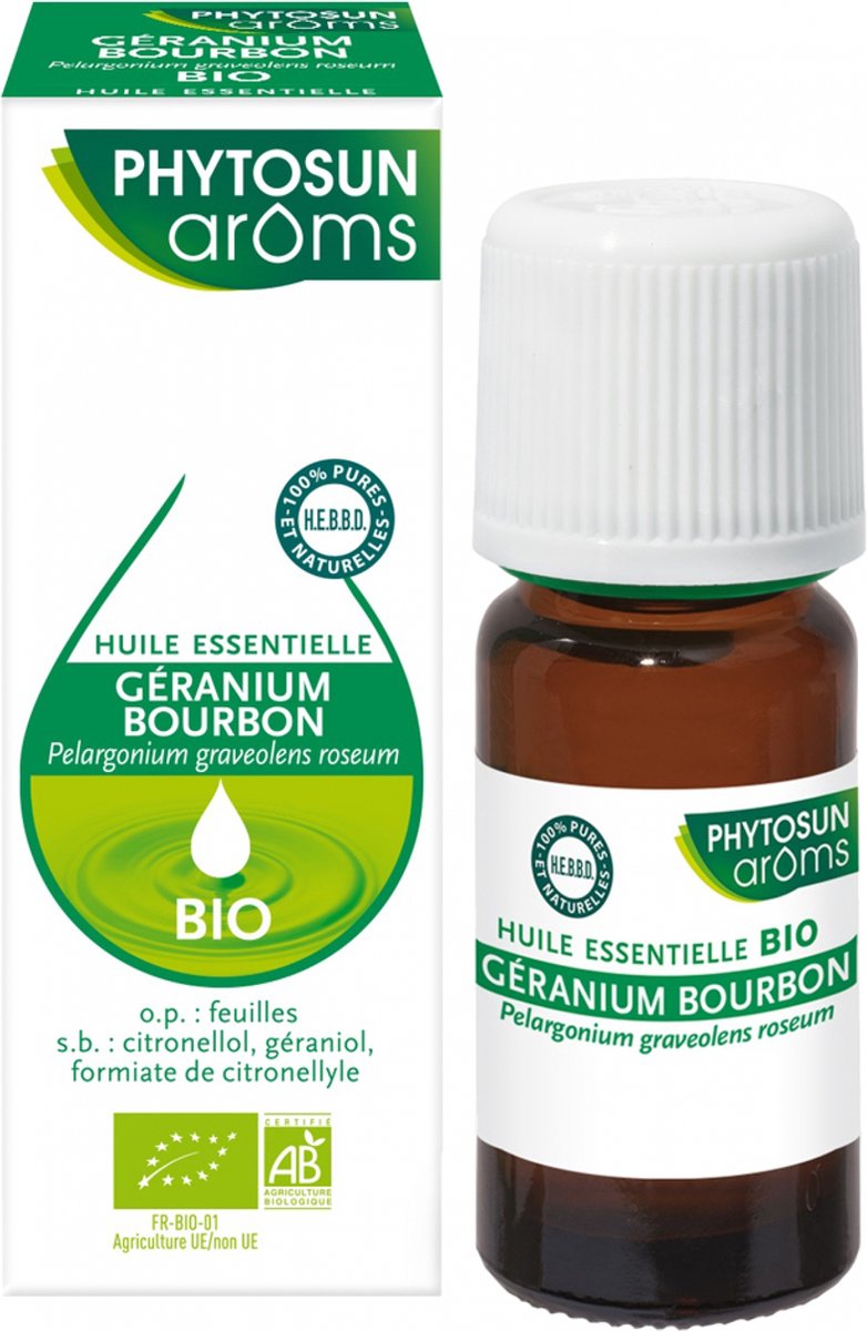Goedkoopste Phytosun Arôms Etherische Olie van Geranium Bourbon (Pelargonium Graveolens Roseum) Bio 10 ml