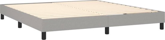 vidaXL Boxspring avec matelas Tissu Gris clair 180x200 cm - Boxspring - Sommiers - Lit - Meubles de couchage