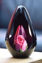 Crematie-as Urn Premium Design Glas met afbeelding van een roos -Urn met afbeelding dmv.hoge kwaliteit sign folie-Urn voor crematie-as-Deelbestemming urn Mens-Urn Dierbare-Herdenken-Urn voor as-60ml inhoud-Premium collectie-Roze askamer