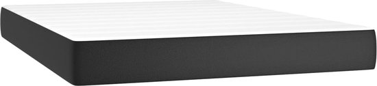 vidaXL Boxspring met matras kunstleer zwart 140x190 cm - Boxspring - Boxsprings - Bed - Slaapmeubel