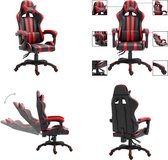 vidaXL Gamestoel kunstleer rood - Gamingstoel - Gamingstoelen - Racingstoel - Racingstoelen