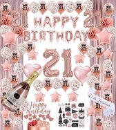 FeestmetJoep® 21 jaar verjaardag versiering & ballonnen - Rose goud