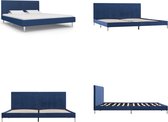 vidaXL Bedframe stof blauw 180x200 cm - Bedframe - Bedframes - Bed - Bedden