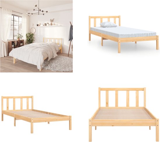 VidaXL Bedframe massief grenenhout - Bedframe - Bedframe - Bed Frame - Bed Frames