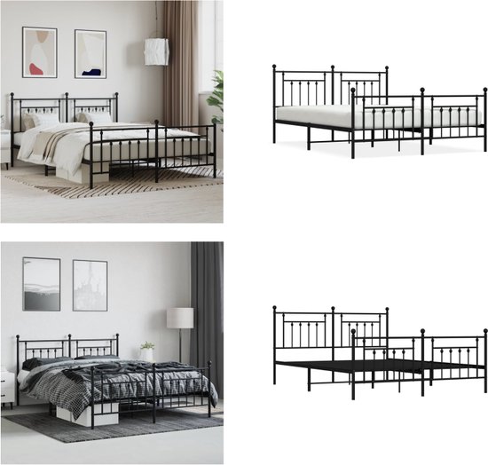 Bedframe staal zwart 180x200 cm kopen Bedframe staal zwart 180x200 cm kopen