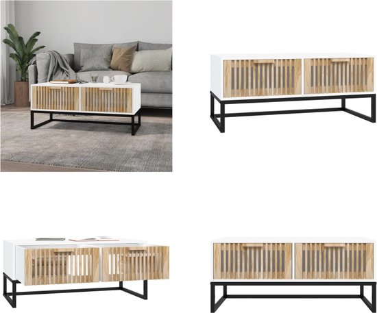 vidaXL Salontafel met LED-verlichting 90x49x40 cm