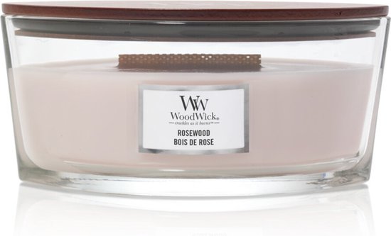 Bougie Parfumée Woodwick Heartwick Flame Ellipse - Rosewood