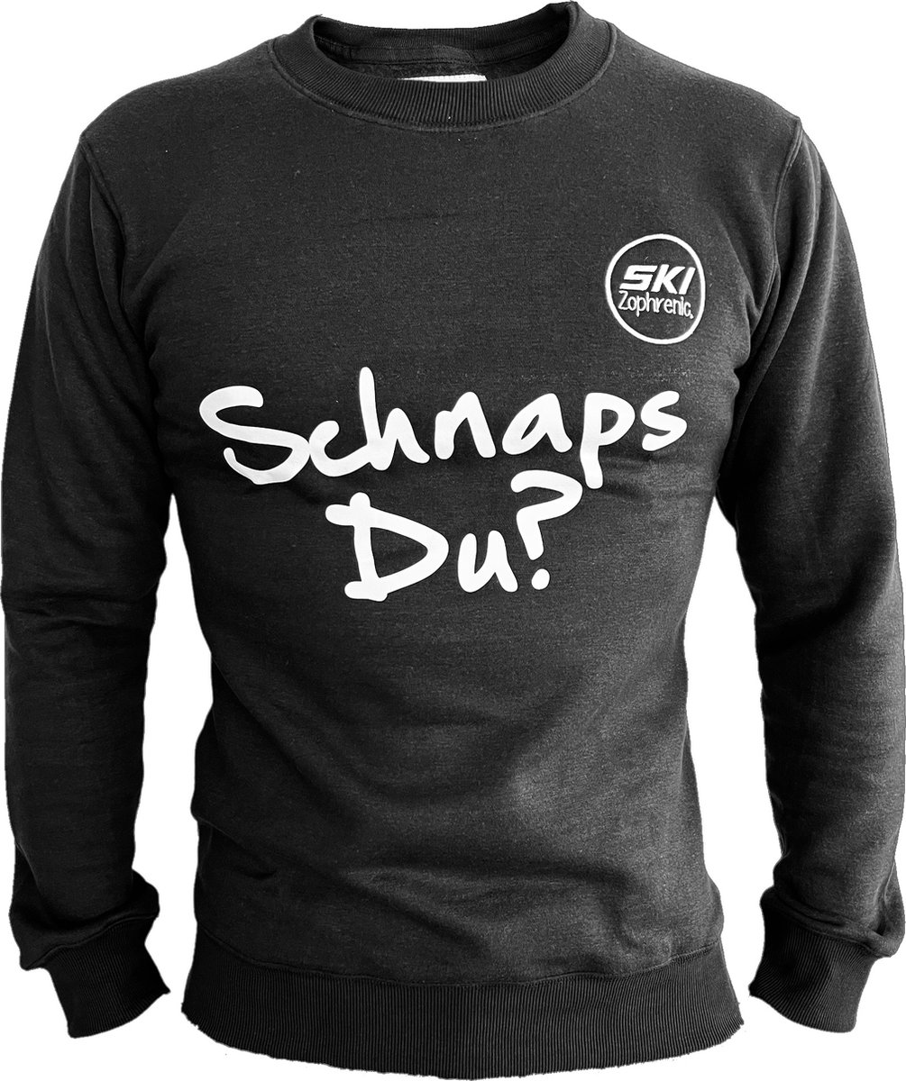 Skizophrenic Heren Apres-Ski trui Zwart - Schnaps du? XL