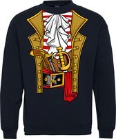 Sweater Piraten Kostuum | Carnavalskleding dames kinderen heren | Carnaval | Foute Party | Navy | maat L