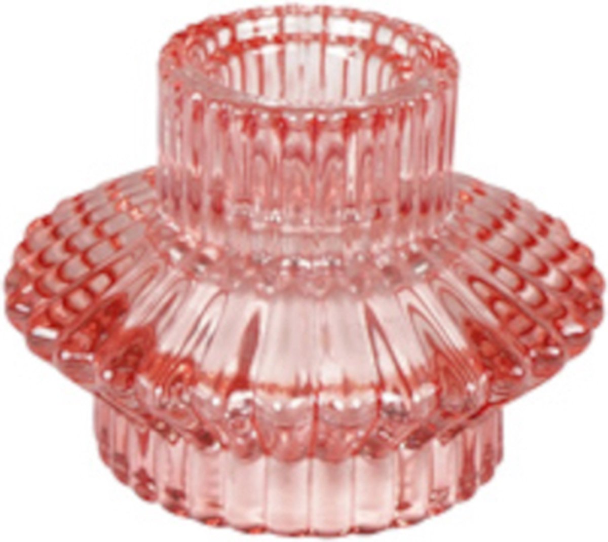 dekoratief Kaarsenhouder, roze, glas, 8x8x6cm | A244043