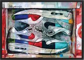 Sneaker print shoebox colourway 43x30,6 cm (A3) *ingelijst & gesigneerd