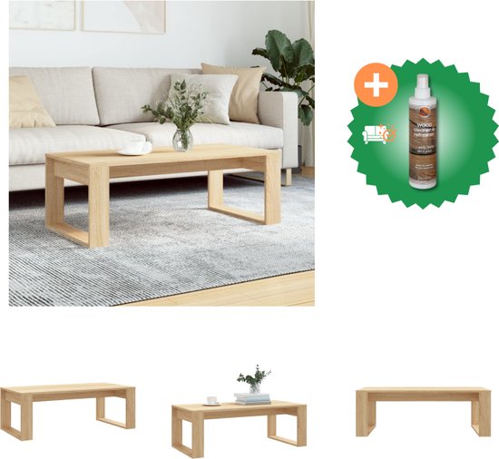 Salontafel 100x60x42 cm bewerkt hout grijs sonoma eikenkleurig