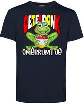 T-shirt Oeteldonk Omèrrumt Oe | Carnavalskleding heren | Carnaval Kostuum | Foute Party | Navy | maat S